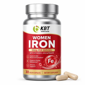 Integratori Vitaminici OEM ODM, Supplemento di Ferro, Folato, Vitamina B12, Capsule Vegane di Ferro per Donne - Product Image 1