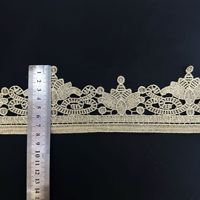 Mercerie En Gros – Nouvelle Bordure en Dentelle Guipure Broderie Florale Dorée à Coudre pour Vêtements, Robes, Décoration et Accessoires