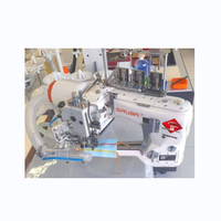 Machine à coudre industrielle plate Siruba série D007 à 4 aiguilles et 6 fils pour tissus lourds avec système de recouvrement supérieur et inférieur