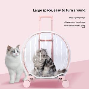 Transportadora Transparente para Gatos con Cierre de Cremallera, Carrito Rodante Portátil para Exteriores, Diseño Ventilado, Forma de Burbuja - Product Image 3