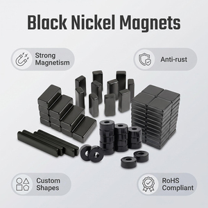 Aimant en <span class=keywords><strong>nickel</strong></span> noir anti-corrosion, taille personnalisée, néodyme NdFeB, bloc permanent, fabricant - Product Image 2