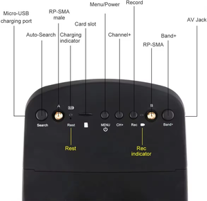 LS-800D DVR 5.8G 40CH จอ 5 นิ้ว 800x480 ชุดหูฟังวิดีโอแบบ Diversity พร้อมแบตเตอรี่ในตัว แบบ Private Mold สำหรับโดรนแข่ง RC - Product Image 3