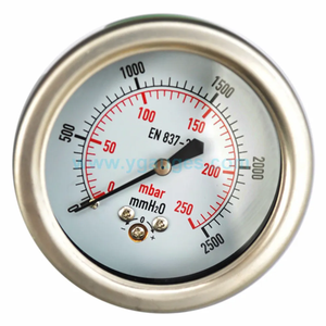 स्टेनलेस स्टील <span class=keywords><strong>0</strong></span>-50mbar कम दबाव गेज - Product Image 4