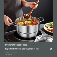 Edelstahl-Wok-Dämpfeinsatz, Multifunktionaler Haushalts-Suppentopf-Dämpfer im Chinesischen Stil mit Mehrschichtigem Boden, Ideal