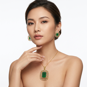 Conjunto de Collar y Aretes de Lujo en Latón con Circonitas, Chapado en Rodio, para Mujer, Regalo para Fiesta o Boda - Product Image 2