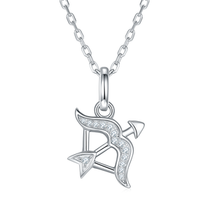 925 스털링 실버 18k 골드 도금 모이사나이트 조디악 목걸이 - Product Image 3