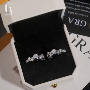 Pendientes de Aro de Moissanita de Fábrica, Plata 925, VVS, Alta Calidad, Pendientes de Moissanita para Mujer y Hombre, Pasan el Test de Diamantes - Product Image 5