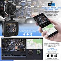 Caméra de tableau de bord de voiture double canal 4K UHD avant et arrière avec WiFi, GPS, vision nocturne, capteur G, enregistrement en boucle, enregistreur DVR de voiture