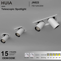 Spot LED encastrable extensible CE RoHS avec puce COB Bridgelux, intensité variable, en aluminium, 2700K 4000K, design moderne