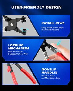 Pince à colliers <span class=keywords><strong>de</strong></span> serrage CIHOO Motor Tech à longue portée pour ressorts <span class=keywords><strong>de</strong></span> fil, démontage <span class=keywords><strong>de</strong></span> radiateurs <span class=keywords><strong>de</strong></span> refroidissement automobile, <span class=keywords><strong>de</strong></span> chauffages et <span class=keywords><strong>de</strong></span> colliers <span class=keywords><strong>de</strong></span> serrage plats <span class=keywords><strong>de</strong></span> grande taille - Product Image 6
