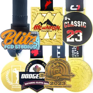 Nhà sản xuất tùy chỉnh Marathon huy chương chạy thể thao giải thưởng vàng bạc đồng đồng theo dõi và lĩnh vực kim loại huy chương