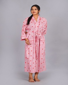 Robe kimono en coton rose de qualité supérieure, taille plus, imprimé floral fait main, vêtements de détente, prix de gros disponible - Product Image 2