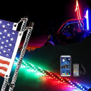 La mejor calidad LANSEKO LED Whips Light 2FT 3FT 4FT 5FT <span class=keywords><strong>1TV</strong></span> 12V con tubo flexible envuelto en PC para accesorios de coche - Product Image 4