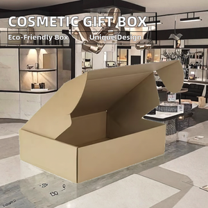 23,5 cm * 19,3 cm * 7cm Envase cosmético biodegradable Carpetas de papel Kraft Laminación mate Lámina dorada Champú Cuidado DE LA PIEL Cajas de regalo - Product Image 2