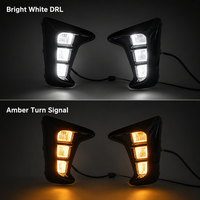 Feux de jour à LED pour pare-chocs avant de voiture pour KIA SOLUTO 2022, feux de jour bicolores avec clignotants intégrés, lampe étanche 12V