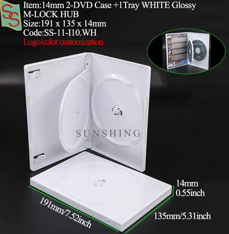 I10:14mm M-LOCK Estuche para 2 DVD Blanco