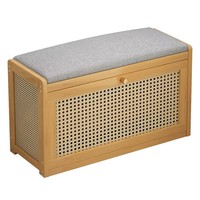 Banco Moderno de Bambú Extensible y Duradero para Cambiar Zapatos, con 2 Estantes, para Sala de Estar, Entrada, Mueble para el Hogar, Capacidad para 11 Pares, Estilo Lujoso