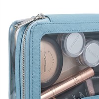 Pochette de maquillage transparente en PU avec fermeture éclair, écologique, tendance, pour voyager, organiseur de sac, trousse de toilette pour femmes, pochette pour soins de la peau