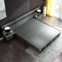 Lit double king size de luxe avec tiroirs, cadre de lit tatami pour chambre à coucher, design tendance