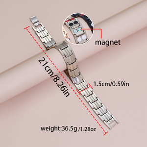 Correa de reloj con cierre magnético de acero inoxidable ajustable para hombres y mujeres, joyería WSL025 - Product Image 3