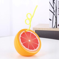 Gobelets à jus jetables en PET en forme de pastèque, d'orange et de kiwi avec couvercle pour les fêtes