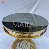 Nouvelle table à gâteau design, mobilier de mariage, table de mariée en acier inoxydable doré pour table de réception de mariage