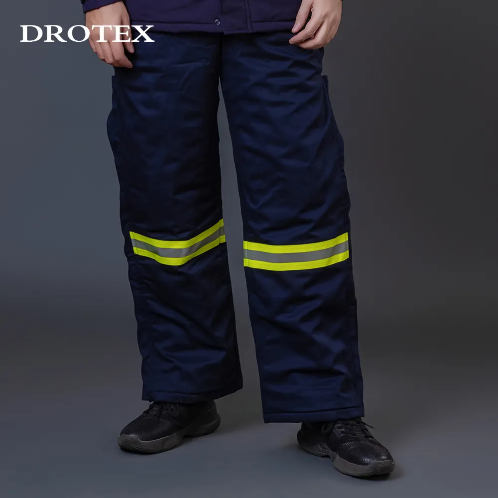 OEM Mining-pantalones de trabajo de seguridad para invierno, pantalones térmicos de algodón con Clip que se ensanchan y cremallera lateral, ignífugo, resistentes al fuego