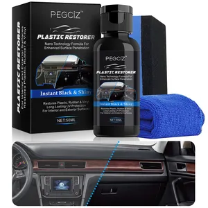 Restaurador de cuero y plástico exterior para interiores de automóviles OEM agente de recubrimiento de limpieza de brillo negro restaurador de molduras de plástico para automóviles