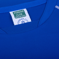 Özel Retro Futbol Forması Vintage Kraliyet Mavisi Beyaz Düz Dikişli Raglan Kısa Kollu Örme Jersey Erkek Toptan Fabrika