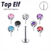 Boucles d'Oreilles Sexy à Clipser en Titane G23 avec Pierres CZ, Piercing Labret Lèvre Nez pour Femme, Clou d'Oreille Tragus Cartilage Bijoux Sans Filetage