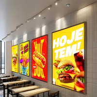 Caja de luz delgada y brillante para interiores personalizada, póster de menú de cambio rápido de imagen, caja de luz ultrafina para restaurante, tienda de bebidas