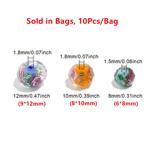 <span class=keywords><strong>Perline</strong></span> Sfaccettate Rotonde in <span class=keywords><strong>Vetro</strong></span> Cristallo Trasparente Millefiori da 8 / 10 / 12 MM all'Ingrosso per Creazione <span class=keywords><strong>di</strong></span> Gioielli Fai-da-Te - Product Image 3