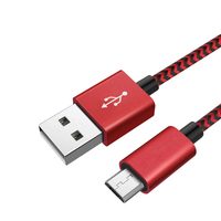 Kabel Data Transfer & Pengisian Daya USB Micro Berbahan Tembaga Murni 3ft 6ft 10ft dengan Jalinan Nilon untuk Android & Earphone & Komputer