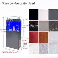 Aquarium moderne de luxe avec pompes à eau LED, couvercle rabattable, verre ultra-clair rectangulaire, capacité de 150 à 400 L, aquarium pour salon