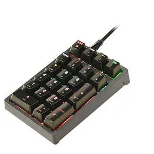 Interruptor de Teclado retroiluminado RGB multifuncional, teclado portátil con cable, teclado numérico Digital Mini, teclado numérico de contabilidad