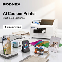 Imprimante à plat tout-en-un automatique PodNEX A3 DX7 CMYK UV à jet d'encre 2400 DPI avec contrôle Android pour coques de téléphone/AirPods en plastique