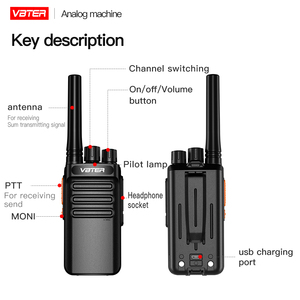 VBTER WBT-V8 el mobil radyo taşınabilir otel iletişim cihazı 10km Ran VOX şarj Analog teknoloji Walkie radyolar - Product Image 5