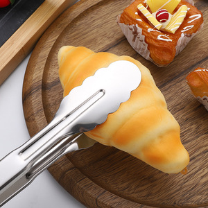 Wholesale Metal 201 Stainless Steel Long Food Clip Home Kitchen Cooking Steak Buffet Bread <strong>Serving</strong> <strong>Tongs</strong> - Product Image 3