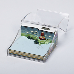 2025 paisaje arquitectura DIY papel cubo nota <span class=keywords><strong>libro</strong></span> 3D recortes de papel arte calendario novedad regalo de Navidad - Product Image 3