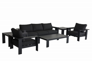 Nikko Modern Luxury Outdoor Garten Sofa Set Patio 6-teiliger schwarzer Sofa Garten - Product Image 2