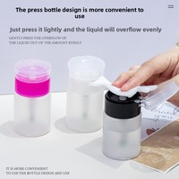 Bouteilles à pompe PP 60 ml pour nail art, livraison transfrontalière, avec bouchons verrouillables, conception anti-fuite, réutilisables pour l'eau nettoyante et l'acétone
