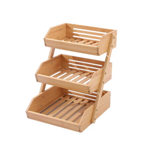 Sıcak satış bambu meyve sebze depolama sepeti ev sebze sepeti ürün depolama kafesleri 3 katmanlar - Product Image 4