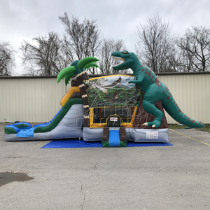 Château gonflable dinosaure avec toboggan, combo T-Rex, directement de l'usine, pour <span class=keywords><strong>location</strong></span> de fêtes d'enfants - Product Image 1