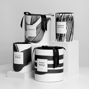 Boîtes cadeaux cylindriques de luxe en carton noir avec ruban, logo personnalisé, emballage <span class=keywords><strong>papier</strong></span>, pelliculage mat, gaufrage, revêtement UV, cadre photo - Product Image 2