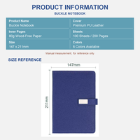 Ensemble cadeau de bloc-notes en cuir PU A5, papeterie de bureau, cadeau d'affaires avec recharge de stylo, boîte cadeau et sac, logo personnalisé