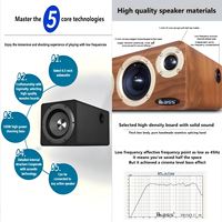 Système audio combiné Hi-Fi en bois pour home cinéma, avec haut-parleur sans perte, prise en charge TWS, lecture filaire USB et coaxiale, et télécommande