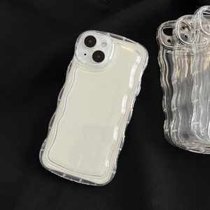Wave Edge điện thoại trong suốt trường hợp tương thích cho <span class=keywords><strong>iPhone</strong></span> 17air 16 15 14 13 12pro Max XS 8 cộng với Silicone chống sốc bảo vệ trường hợp - Product Image 1