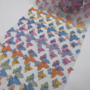 2026 nuevo estampado degradado Arco Iris degradado 3D mariposa bordado suave encaje tul <span class=keywords><strong>tela</strong></span> poliéster <span class=keywords><strong>tela</strong></span> para vestidos de novia de ensueño - Product Image 6