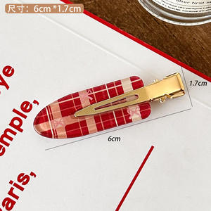 Qianjin, бесшовные красные заколки для волос без складок, оптовая продажа, Модные Заколки для женщин, новый год, Лидер продаж - Product Image 6