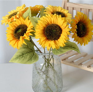 Nouvelle Fleur Artificielle en Soie Hautement Simulée, Tournesol, 9 Couleurs, 55cm, Tige Unique Amovible, pour Composition Florale et Décoration Intérieure - Product Image 1